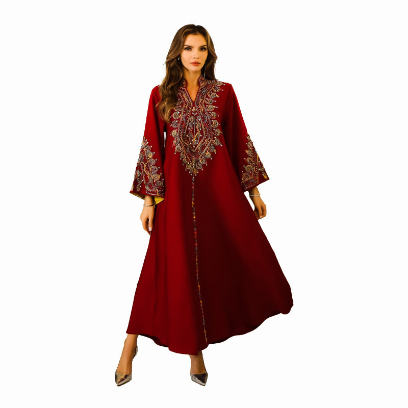 Robe abaya raffinée brodée – Style oriental chic