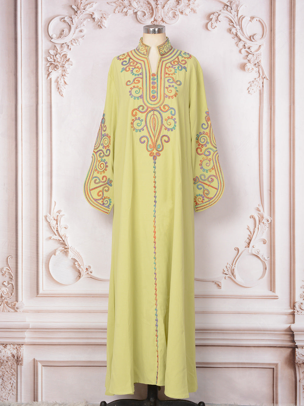 Robe élégante pour femmes, broderie à cordon, style Moyen-Orient/Dubai