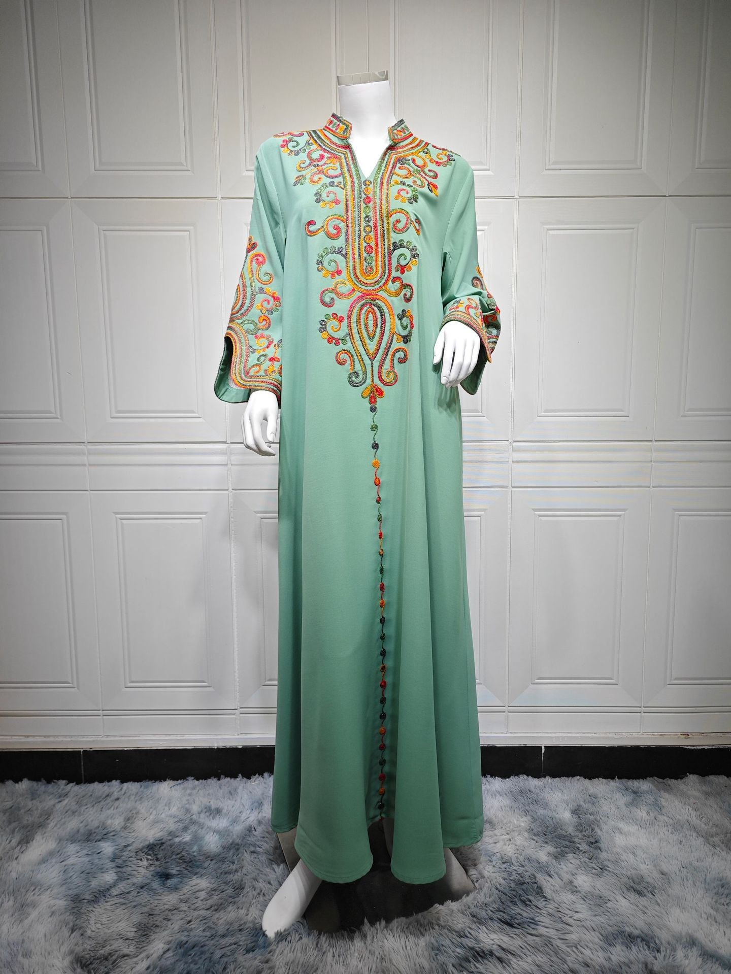 Robe arabe brodée pour femme musulmane – Abaya Élégance orientale