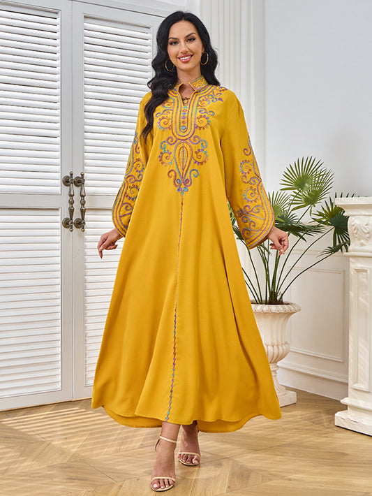 Robe élégante pour femmes, broderie à cordon, style Moyen-Orient/Dubai