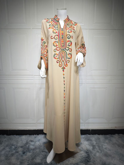 Robe arabe brodée pour femme musulmane – Abaya Élégance orientale