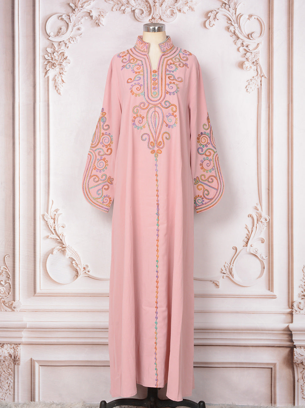 Robe élégante pour femmes, broderie à cordon, style Moyen-Orient/Dubai