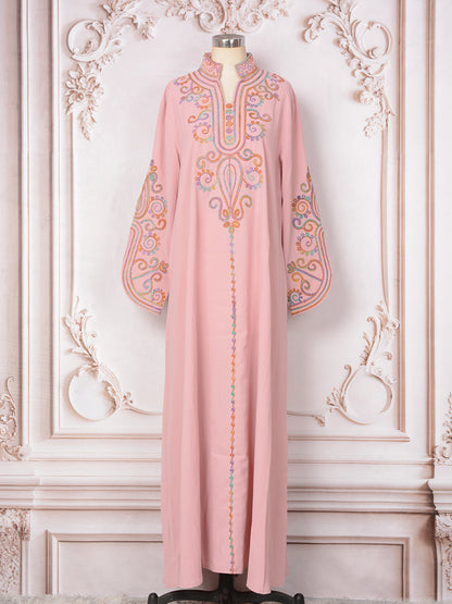 Robe élégante pour femmes, broderie à cordon, style Moyen-Orient/Dubai