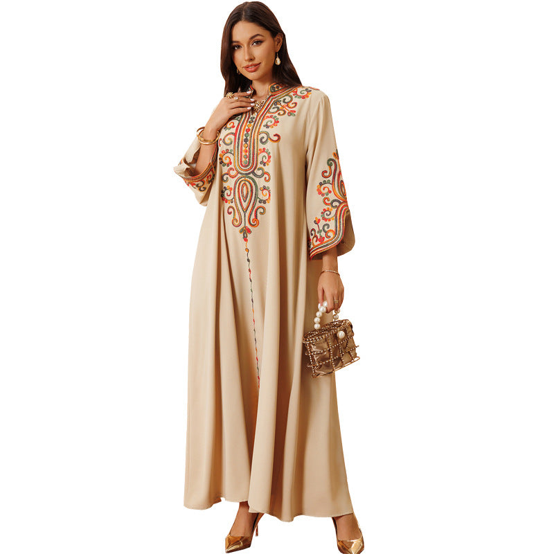 Robe arabe brodée pour femme musulmane – Abaya Élégance orientale