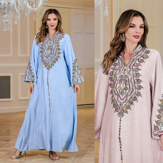 Robe musulmane brodée pour femmes – Abaya élégante