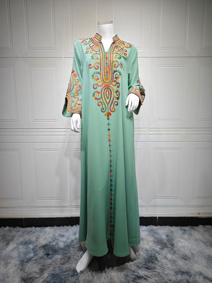 Robe arabe brodée pour femme musulmane – Abaya Élégance orientale
