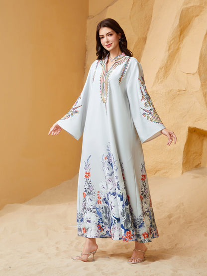 Robe Abaya, Broderie à Corde, Style Dubai,