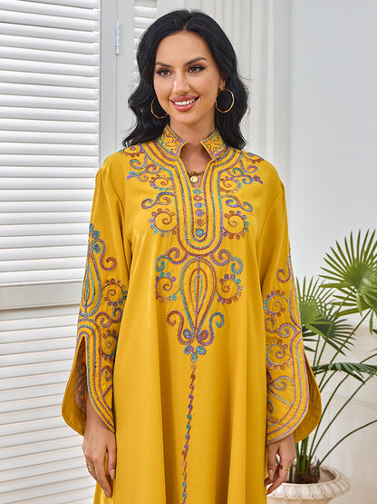Robe élégante pour femmes, broderie à cordon, style Moyen-Orient/Dubai