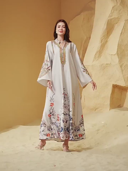 Robe Abaya, Broderie à Corde, Style Dubai,